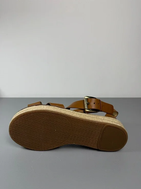 Michael Kors Lynn Espadrille Woven Platform Wide Strap Sandals Size Brown 8M - Picture 13 of 13